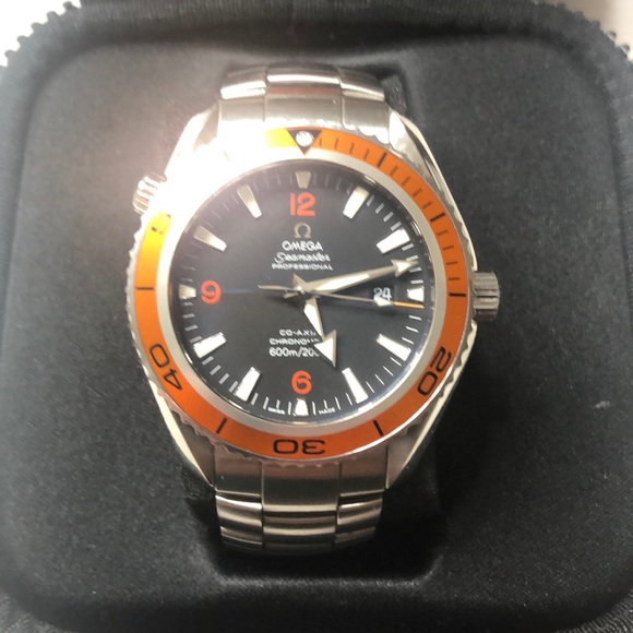Omega Other - OMEGA Planet Ocean Men's Black Watch Orange Bezel